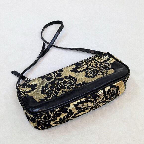 Dolce & Gabbana black gold leather satin mini shoulder bag Y2K vintage - Picture 4 of 16